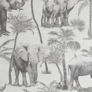 Arthouse Safari Elephant Charcoal Wallpaper