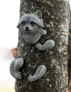 Racoon Garden Tree Peeker Ornament Decoration Hanging Resin Creature