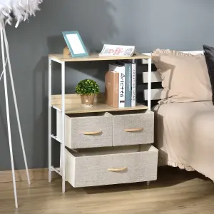 HOMCOM 3 Drawer Storage Chest Unit Home w/ Shelves Home Living Bedroom White