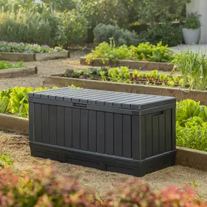 Keter Kentwood Graphite 350L Garden storage box 4x2 ft 590mm 1280mm