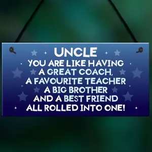 Red Ocean Novelty Uncle Gift Birthday or Christmas Present Idea For Uncle Hanging Plaque Keepsake Gift For Him