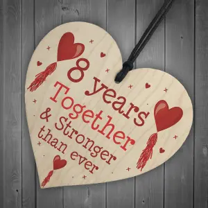 8th Anniversary Gift Wood Heart Perfect Gift For Husband And Wife Him Her Keepsake