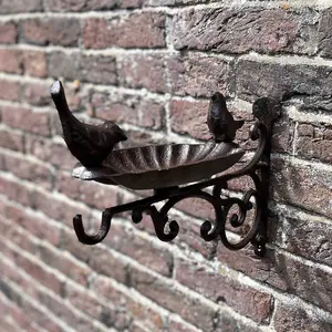 Venus Cast Iron Wall Mounted Bird Bath Feeder with Hanger