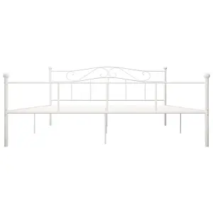 Berkfield Bed Frame White Metal 180x200 cm 6FT Super King