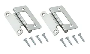 Zinc-plated Metal Flush Door hinge NO98 (L)50mm, Pack of 2