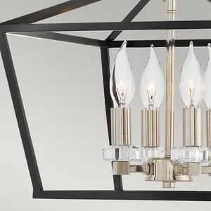 Luminosa Hinkley Stinson Lanterns Pendant Ceiling Light Black with Polished Nickel