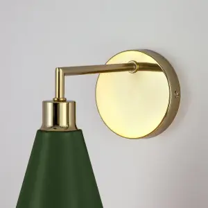 houseof Metal Cone Shade Wall Light - Olive Green