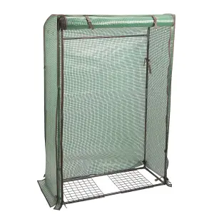 Tomato GroZone Mini Greenhouse with Steel Frame, PE Cover, Vent Holes & Zip Up Front Panel - Measures H150 x W100 x D41cm