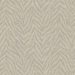 Grandeco Attitude Distressed Zebra Print Effect Blown Vinyl Wallpaper, Natural