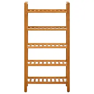 Berkfield Shoe Rack with 5 Shelves 50x27x100 cm Solid Oak Wood