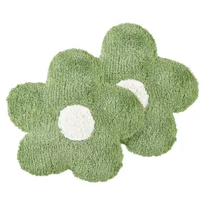 Set of 2 Cushions SORREL Cotton 30 x 30 cm For Kids Floral Green