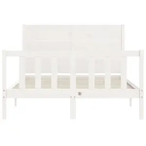 Berkfield Bed Frame with Headboard White 120x200 cm Solid Wood