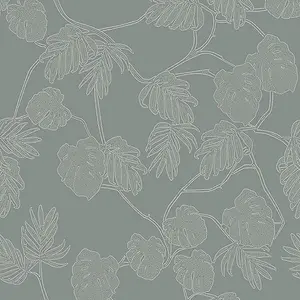 Galerie Ted Baker Eden Blue Leafit Leaf Vine Wallpaper Roll