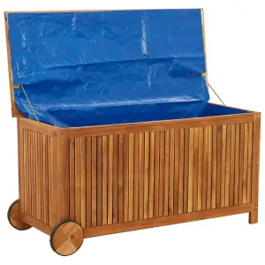 Berkfield Garden Storage Box with Wheels 113x50x58 cm Solid Wood Acacia