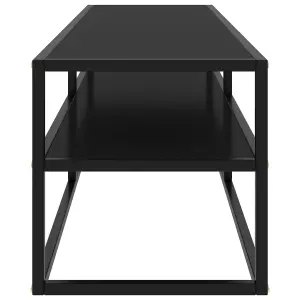 Berkfield TV Cabinet Black with Black Glass 140x40x40 cm