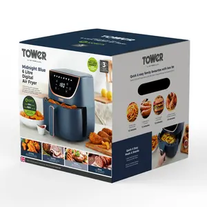 Tower Vortx Air Fryer with Digital Control Panel, 1700W, 6L Midnight Blue