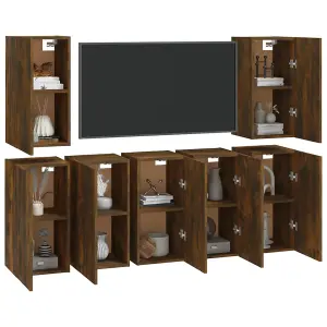 Berkfield TV Cabinets 7 pcs Smoked Oak 30.5x30x60 cm Engineered Wood