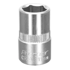 Sealey WallDrive Socket Tool 11mm 3/8" Square Drive Chrome Vanadium Steel S3811