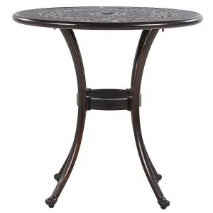 Garden Table Metal Dark Brown BOVINO