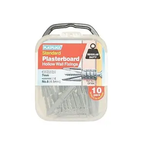 Plasplugs Regular Duty Plasterboard Fixing (Pack of 10) Grey (One Size)