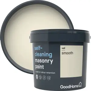 GoodHome Self-cleaning Vail Smooth Matt Masonry paint, 5L Tub