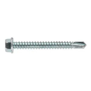 Sealey Self-Drilling Screw 5.5 x 50mm Hex Head Zinc Pack of 100 SDHX5550