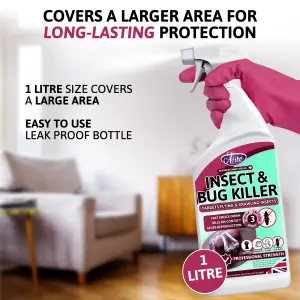 Aviro Insect & Bug Killer Spray - Targets Flying & Crawling Insects. Professional Insecticide Bug Spray for Home. 1 Litre