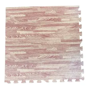 Interlocking EVA Floor Mats Light Oak Effect 60cmx60cm Pack of 36