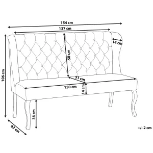 2 Seater Fabric Kitchen Sofa Cream TORSBY