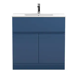 Urban 800mm Free-standing Single Vanity Unit Satin Blue