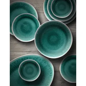 Huerta Glaze 22cm Melamine Salad Plate Aqua