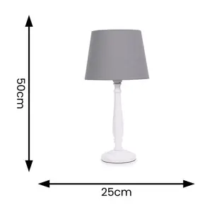 Annum Wood Table Lamp White / Grey / No