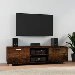 Berkfield TV Cabinet Smoked Oak 140x40.5x35 cm Engineered Wood