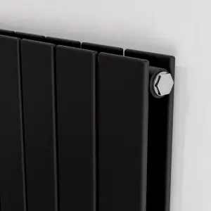 Agadon Panio Duplex Designer Panel Radiator 1500 x 595 mm Textured Black - 4533 BTU - 10 Year Guarantee