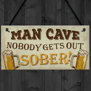 Red Ocean Man Cave Sign Garden Shed Bar Pub Hanging Plaque Friendship Gift For Dad