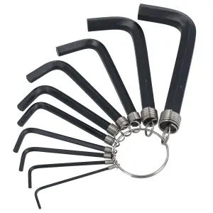 Metric Allen Hex Key Set On A key Ring Wrench 10pc 1.5mm - 10mm