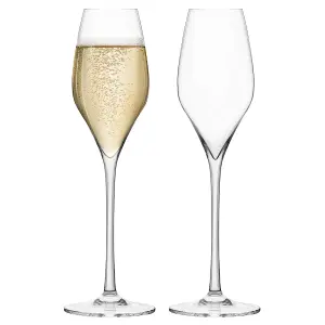 Original Products Final Touch Pack of 2 Lead-free Crystal Champagne Flutes Glasses 340ml Clear