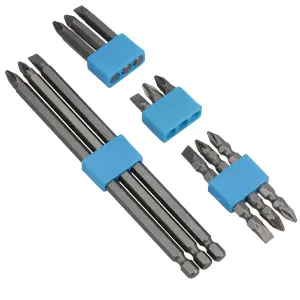 12pc Assorted Power Bit Set Philips, Pozi & Slotted Hex Screwdriver Drill