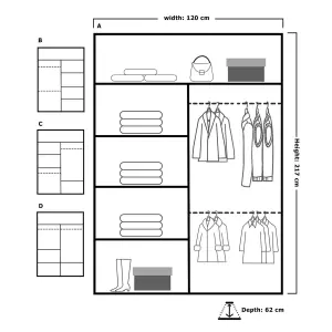 Sliding Wardrobes 4U Buckingham Mirror Sliding Door Wardrobe W1200mm x H2170mm