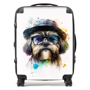 Lhasa Apso Dog Splashart Suitcase - Large