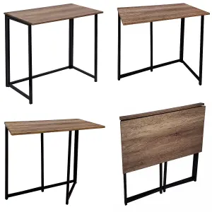 House of Home Folding Computer Desk Wooden Foldable Work Table Laptop Office PC Space Saving