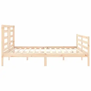 Berkfield Bed Frame with Headboard Super King Size Solid Wood