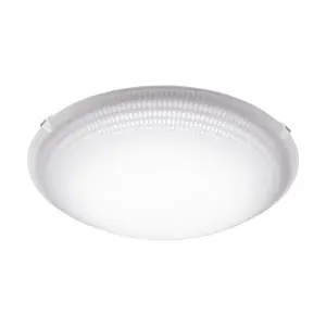 Wall Flush Ceiling Light Colour White Shade White Clear Glass Bulb LED 11W Incl