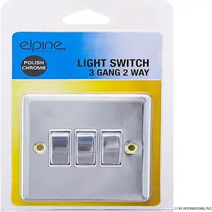 3 Gang 2 Way Chrome Polish Double Light Switch With Fixing Screws Home Cover