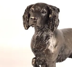 Springer Spaniel dog figurine in solid cold cast bronze designed by David Geenty