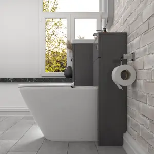 Nes Home 2 Drawers Grey Basin Vanity, WC Unit & Rimless Toilet