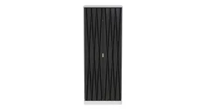 Dallas 2 Door Wardrobe in Deep Black & White (Ready Assembled)