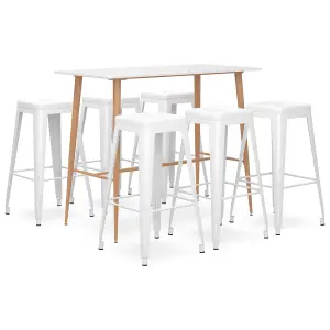 Berkfield 7 Piece Bar Set White