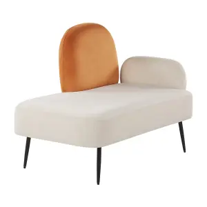 Right Hand Velvet Chaise Lounge Orange ARCEY