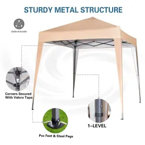 MCC Direct 2X2 Pop up Beige Gazebo with Sides